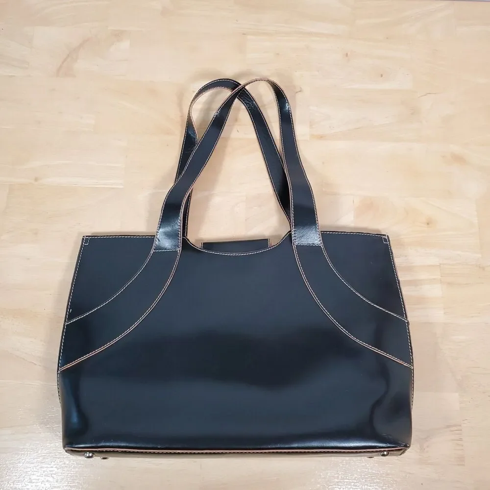 Franklin Covey Vinyl Faux Leather Organizer Laptop Bag Magnetic Double Handle
